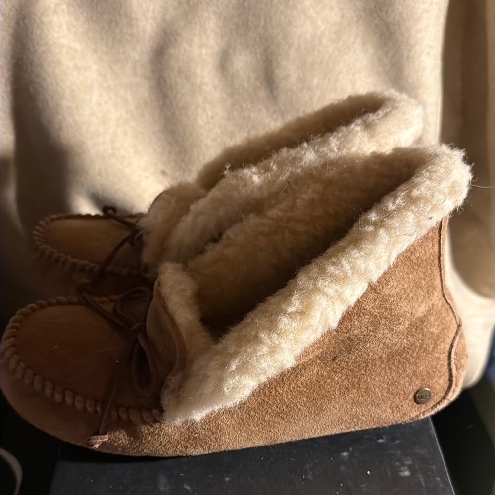 Ugg Cozy Tan Shearling Moccasin Slippers